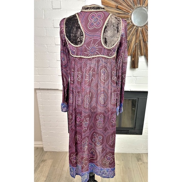 Vintage Indian 70s Mosaic Print Cotton Gauze Dress - Picture 10 of 13